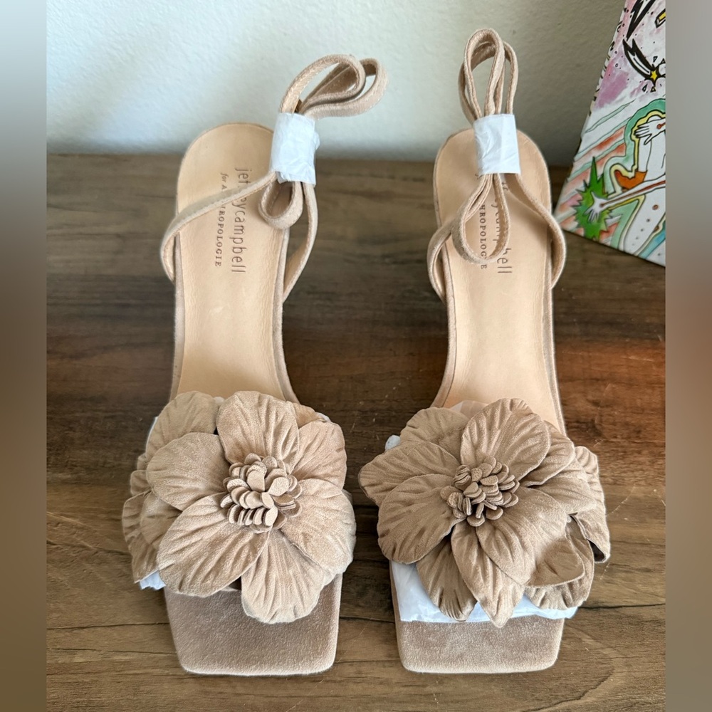 Jeffrey Campbell Beige Floral Sandals